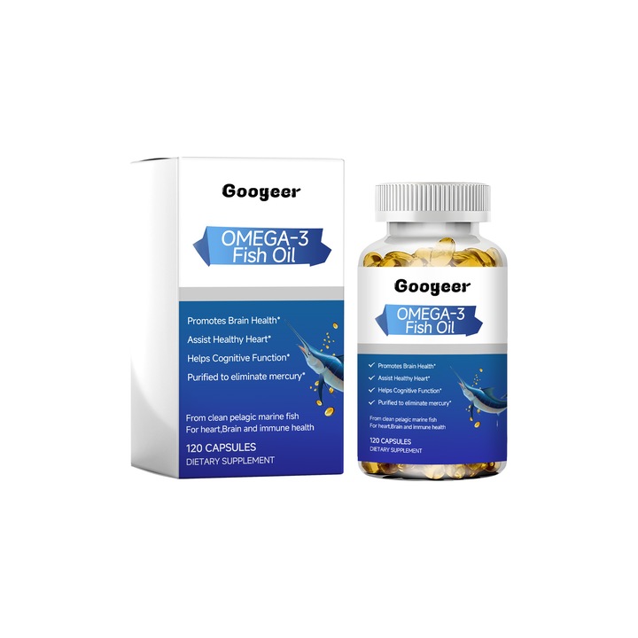Ulei de peste Omega-3, Googeer, reduce lipidele sanguine, regleaza tensiunea arteriala