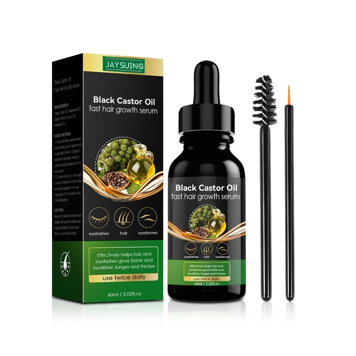 Serum pentru par cu ulei de ricin, imbogatit cu ulei de menta si extract de ghimbir, 30ml