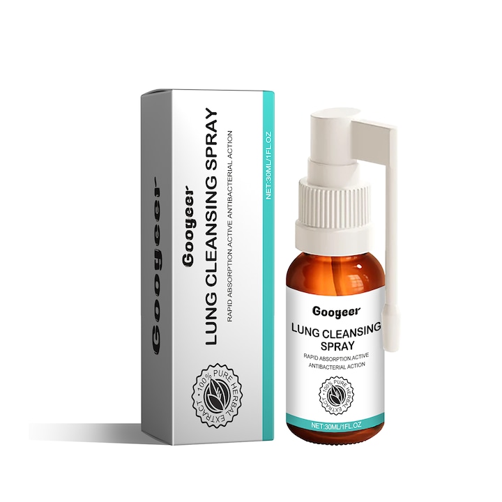 Spray curatare plamani, Googeer, extract eucalipt-musetel, 30ml