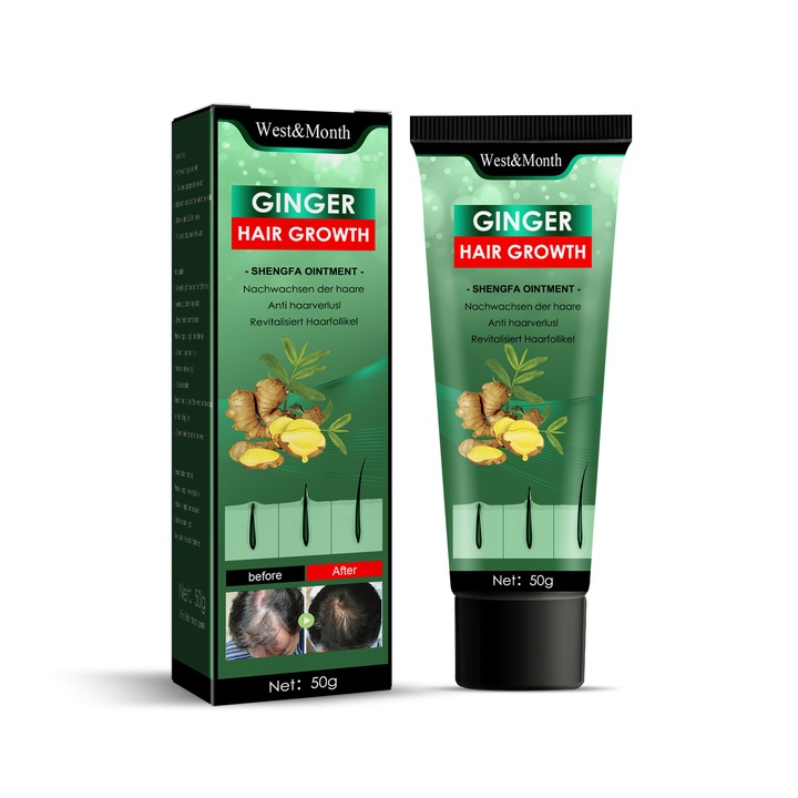 Unguent pentru Cresterea Parului cu Ghimbir, West&Month, Tratamente si Masca de Par, 50g