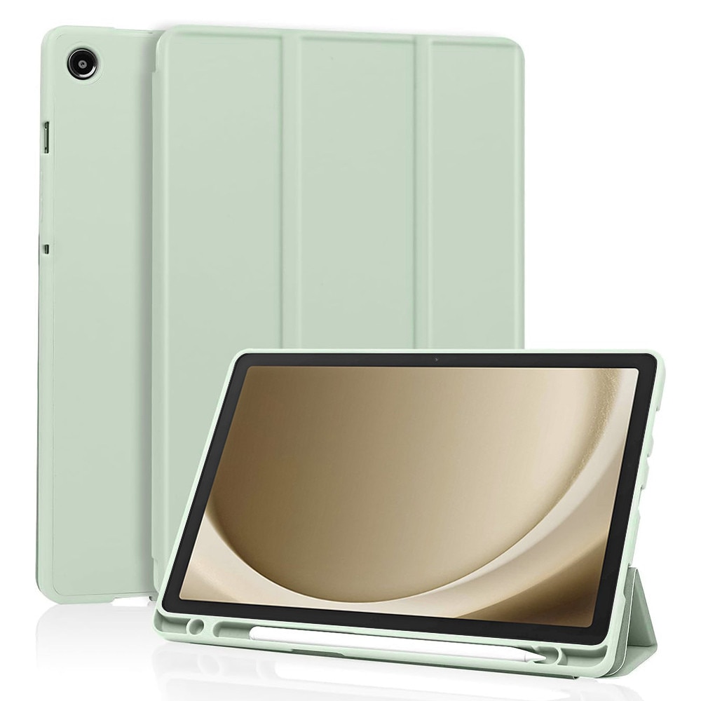 Husa pentru Samsung Galaxy Tab A11 8.7 inch Soft Shell cu compartiment pentru stylus, tip stand, protectie 360 - verde deschis