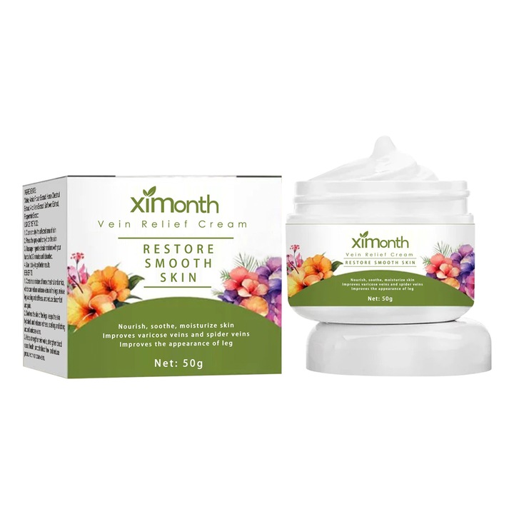 Crema de terapie pentru vene, Ximonth, cu vitamina B12, extract de Phelloderma, pentru picioare umflate, 150ml