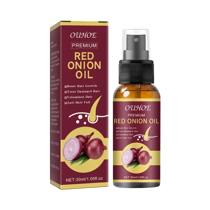 Hajnövesztő spray hagymával, OUHOE, sűrű ápolás, 30ml