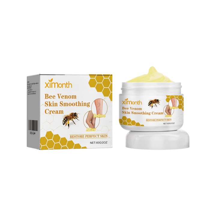 Crema reparatoare pentru piele cu venin de albine, crema hidratanta pentru picioare pentru barbati si femei, 60g, 5.4x5.4x4.5cm