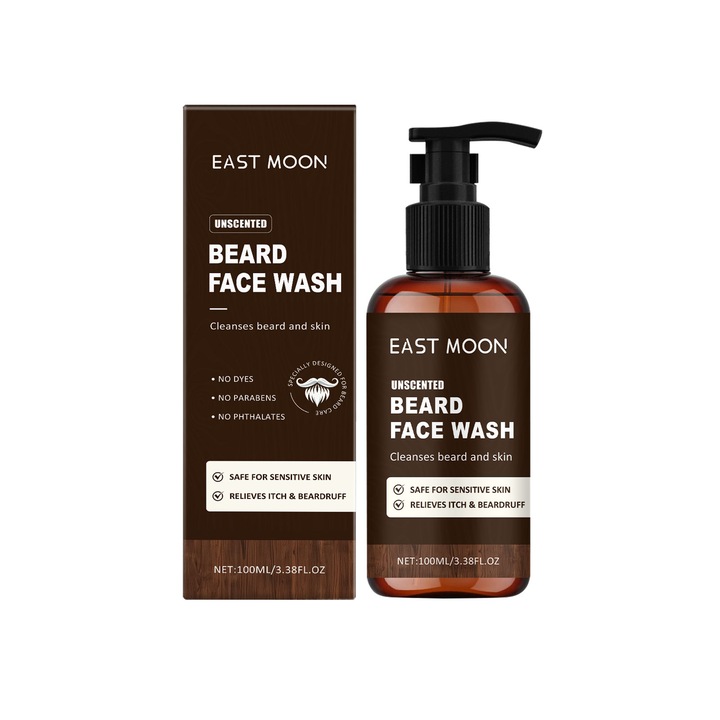 Férfi tisztító gél, 150ml, B5 és E vitaminnal, arcra és szakállra, East Moon