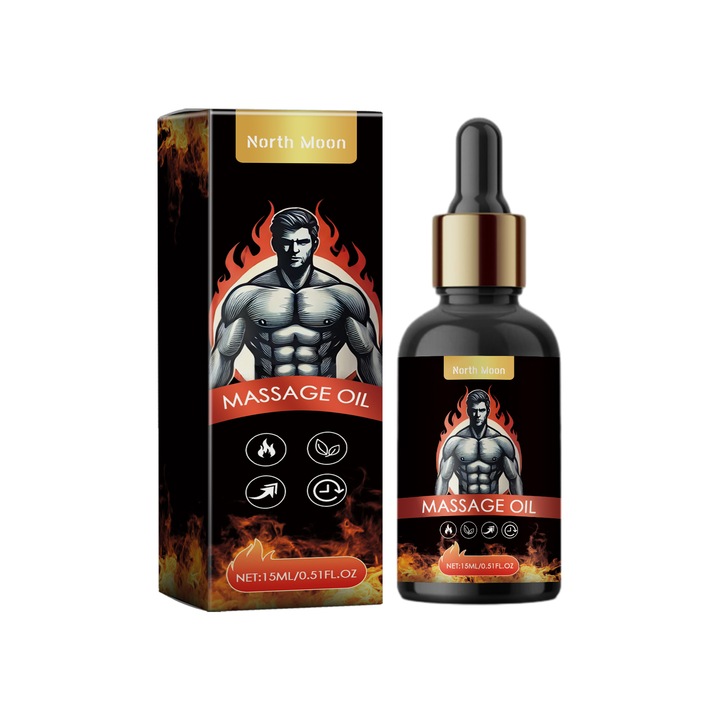 Ulei de masaj pentru barbati North Moon, ingrijire corporala, 100ml, cu ulei de migdale si extract de scortisoara