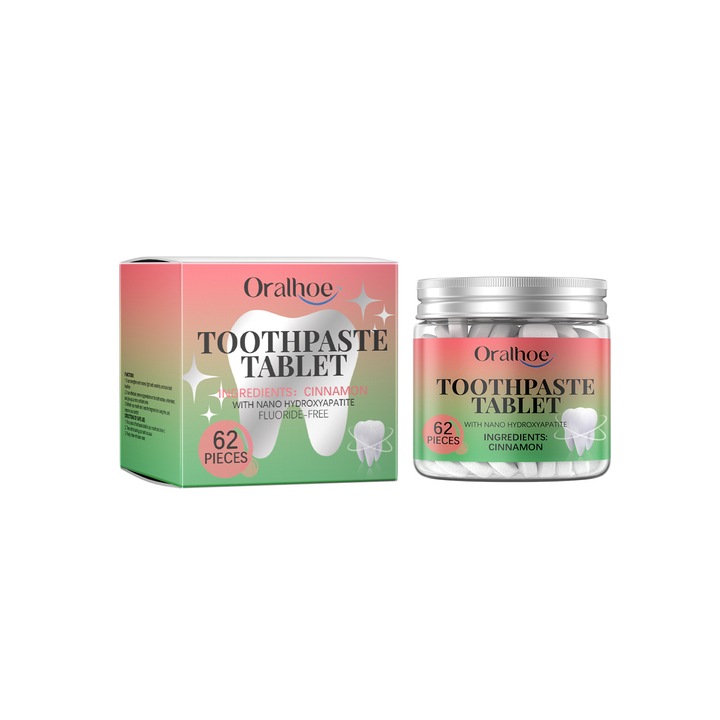 Fahéjas fogpaszta tabletta, kíméletes tisztítás, 60 darab