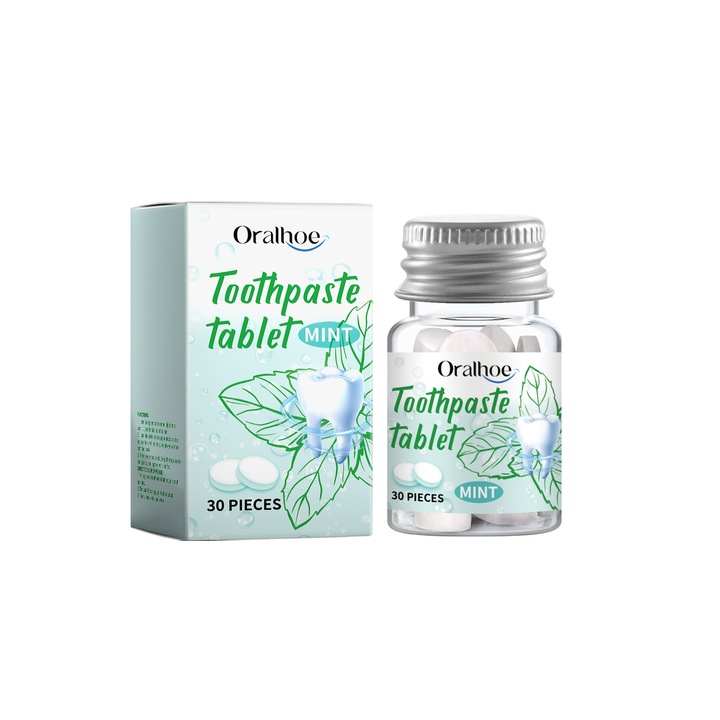 Mélytisztító fogkrém tabletták, Oralhoe, menta és kamilla kivonattal
