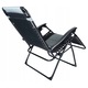 Сгъваем шезлонг, Siesta, с облегалка за глава, 175x75x110 см, черно сиво