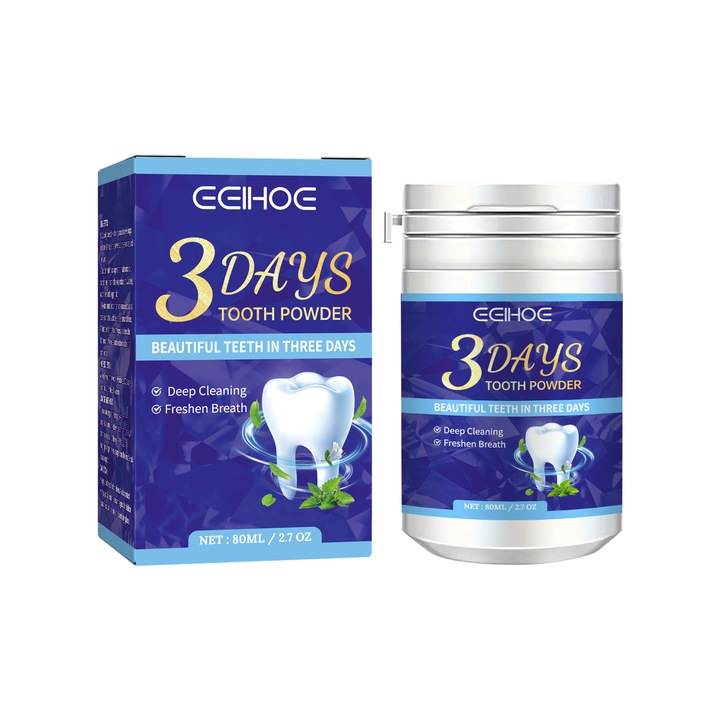 Fogtisztító por, 2 darab, menta, fehérítő, fogkő eltávolító