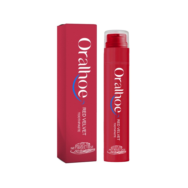 Pasta de dinti Red Velvet, 2 bucati, ajuta la repararea cavitatilor, improspateaza respiratia, albire dinti