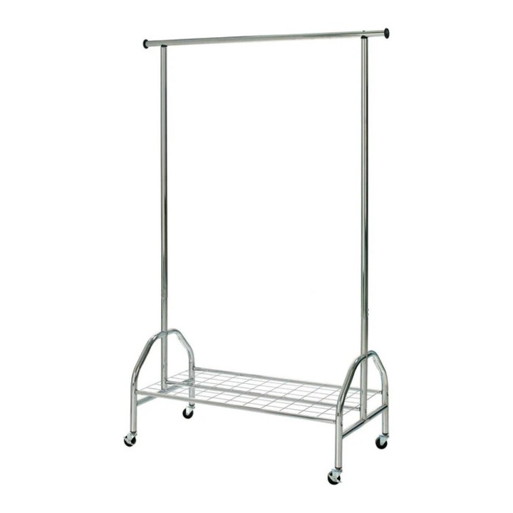 Стойка за дрехи WU18, стомана, 120x49x181 см, хром