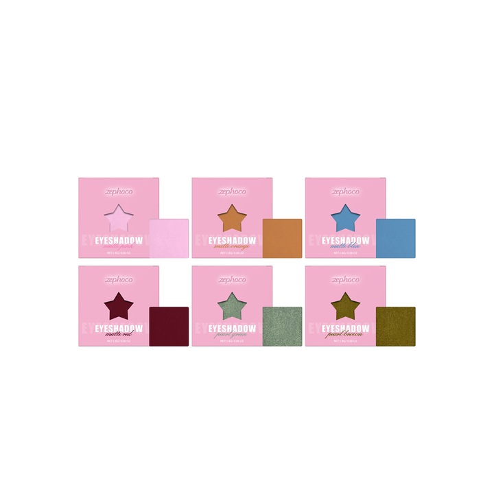 Zephoco monokróm szemhéjfesték paletta, natúr színek, 12 árnyalat, 30g