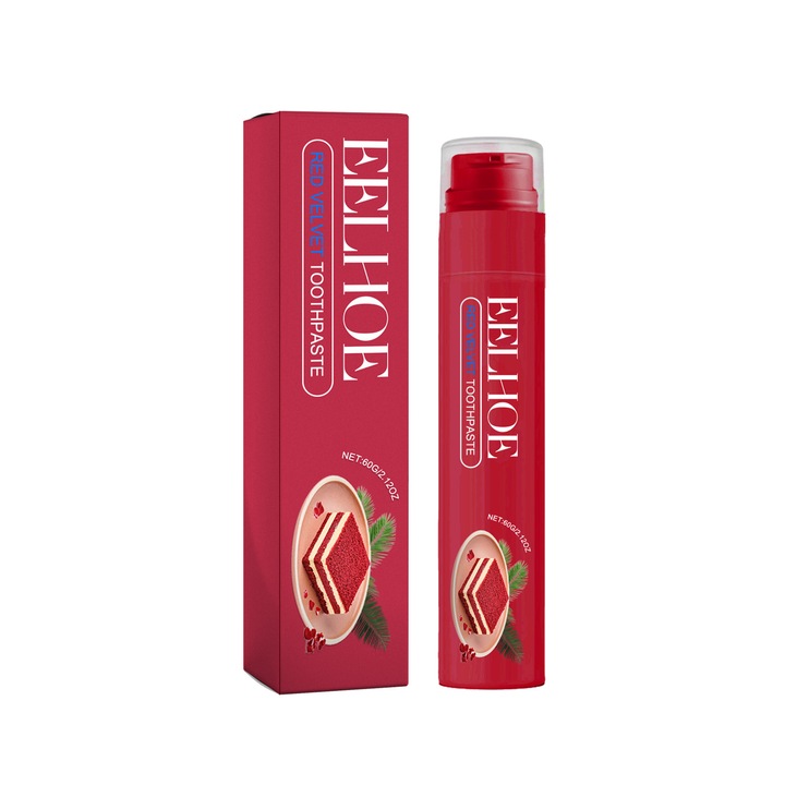 Fehér fogkrém Red Velvet ízzel, eltávolítja a foltokat, friss leheletet biztosít, EELHOE