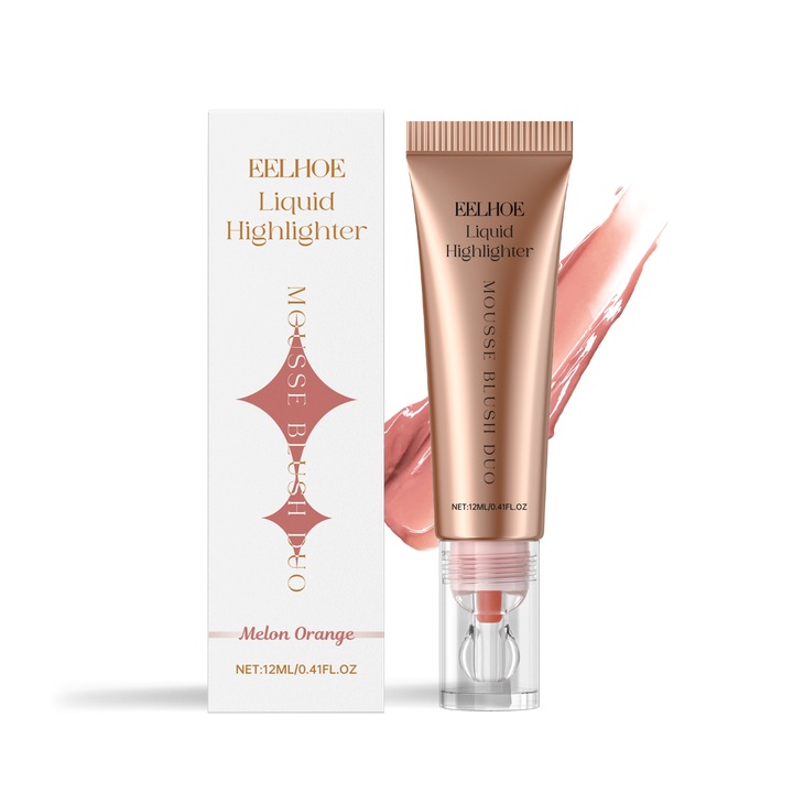 Iluminator si contur EELHOE crema blush lichid (portocalie) 30ml
