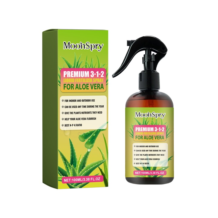 Spray fertilizant lichid 3-1-2 pentru Aloe Vera, nutritiv pentru radacini si plante, 500ml