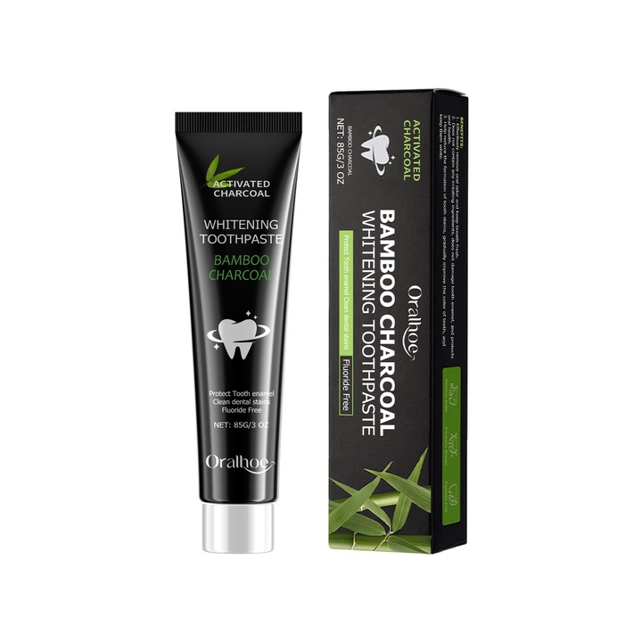 Oralhoe bambusz szénnel dúsított fogkrém, fogfehérítéshez, 85g