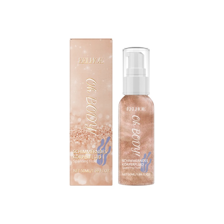 Lotiune de corp cu glitter, EELHOE, formula non-adeziva, usor de spalat, 50 ml