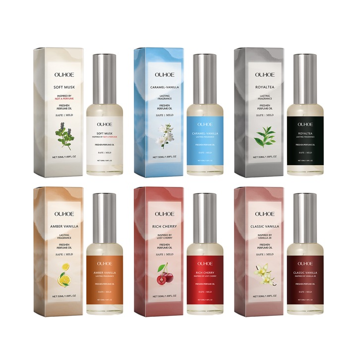 Set parfumuri OUHOE, 2pcs, arome musc, vanilie, cires, floare, chihlimbar, caramel