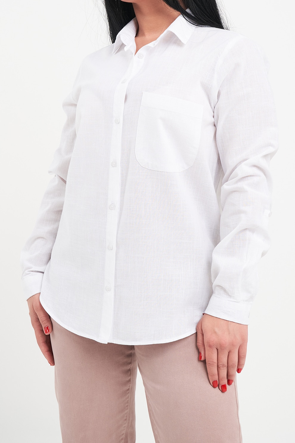 Lee Cooper, Camasa de bumbac cu guler clasic, Alb, L