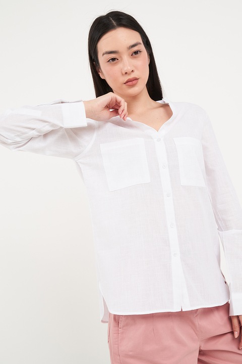 Lee Cooper, Camasa de bumbac cu buzunare pe piept, Alb