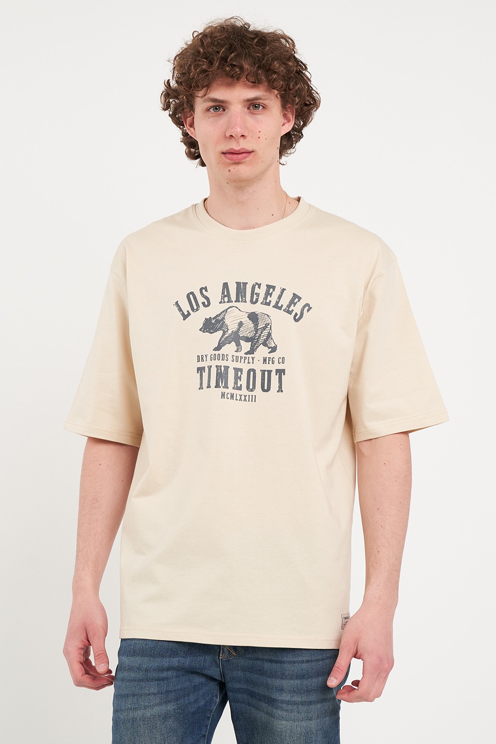 TIMEOUT, Tricou lejer de bumbac, Galben pal, XL