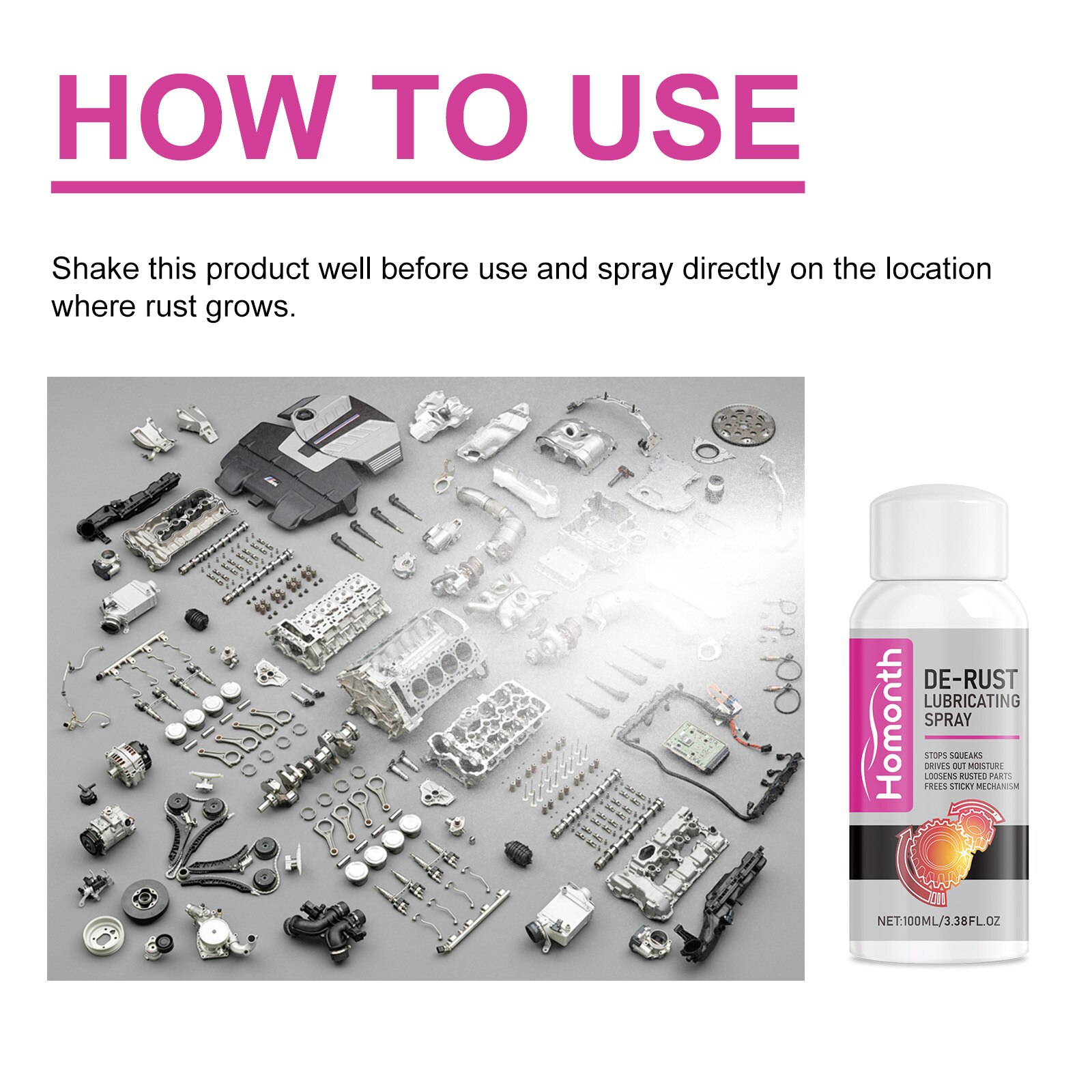Spray metal anti-rugina, Homonth multi-functional, lubrifiant, 400ml ...