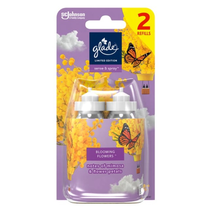 Glade Sense & Spray Blooming Flowers szobai légfrissítő utántöltő, 2x18 ml