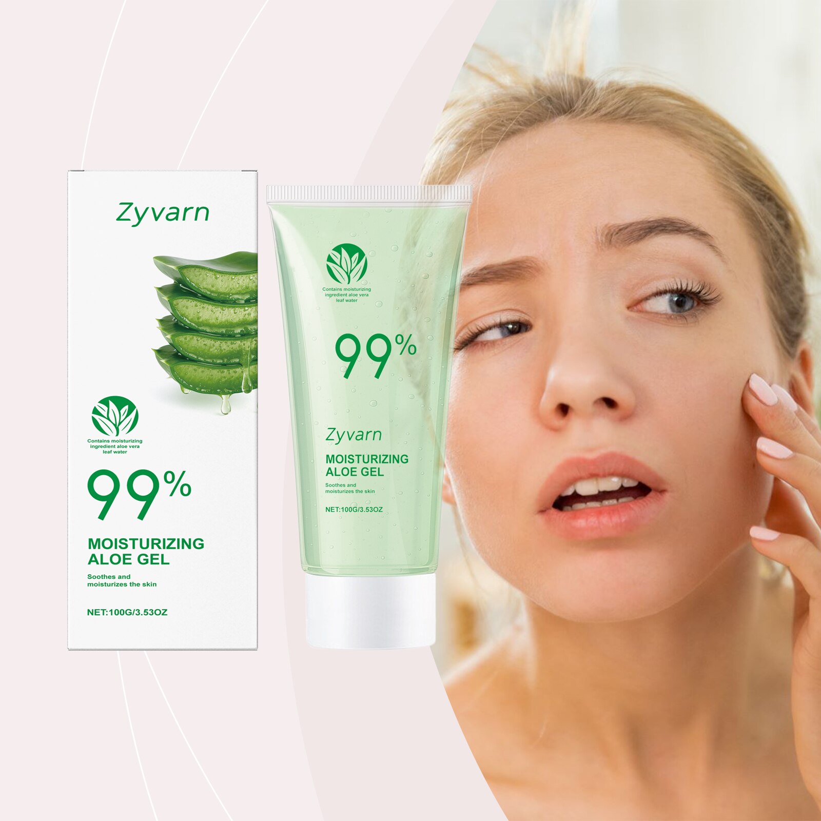 Gel de Aloe Vera pentru Fata, Zyvarn, pentru Hidratare, 250ml - eMAG.ro