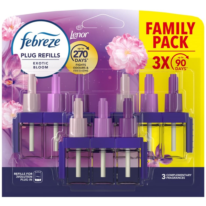 Febreze 3Volution Exotic Bloom Room légfrissítő tartalék, 3x20 ml