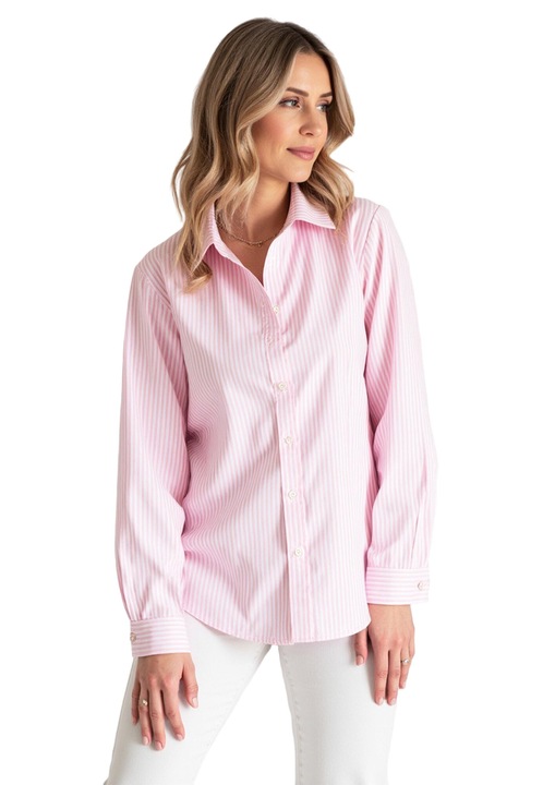 Figl női ing, csíkos, rózsaszín, poliészter és elasztán, S-M INTL méret
