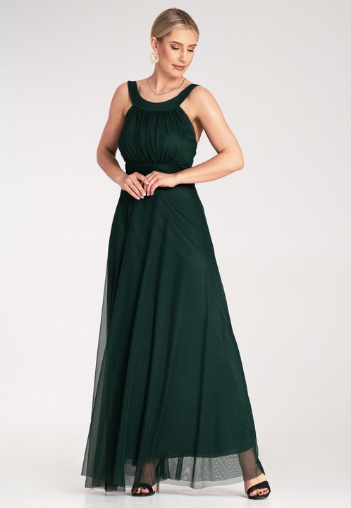 Rochie de seara Figl, maxi, verde, poliester, S-M INTL