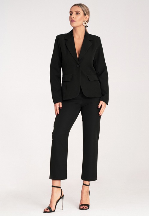 Set elegant dama, Figl, jacheta si pantaloni, negru, poliester si elastan, S-M INTL