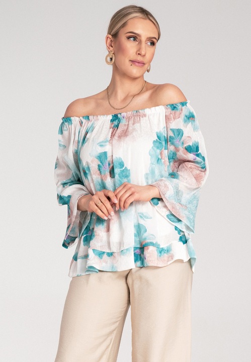 Bluza dama flori, Figl, Poliester, Multicolor, S-M INTL