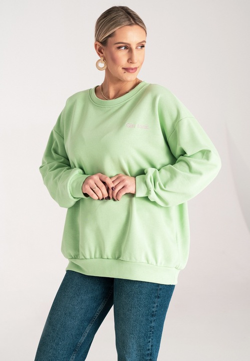 Hanorac de dama Figl, larg, verde, broderie, bumbac/poliester, S-M INTL