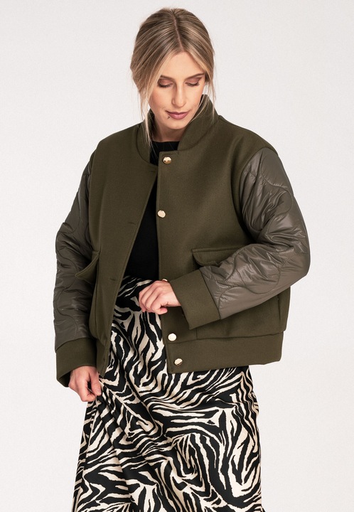 Jacheta dama M1097, Figl, Poliester/Viscoza, Verde, S-M INTL