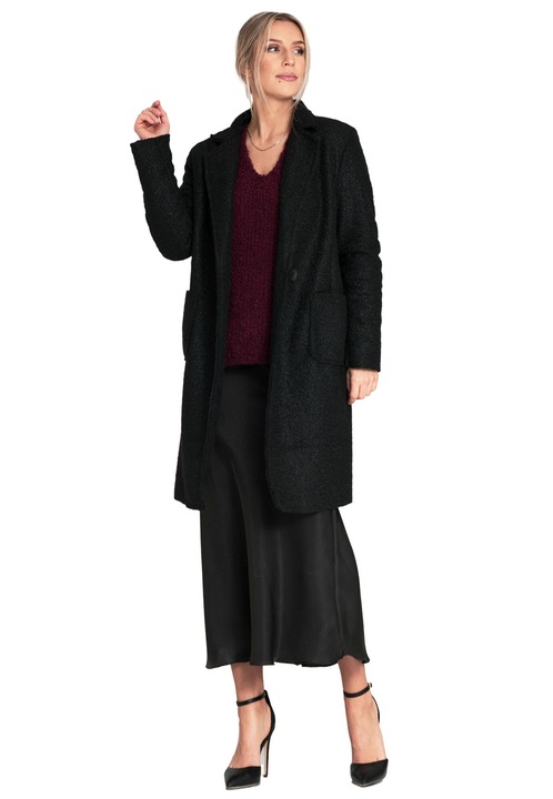 Palton dama M1113, Figl, Poliester, Negru, One Size INTL