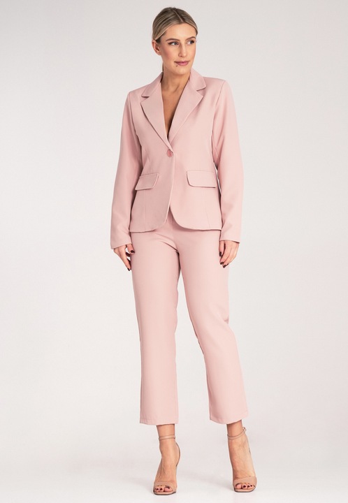 Set elegant dama, Figl, jacheta si pantaloni, roz pudrat, poliester-elastan, S-M INTL