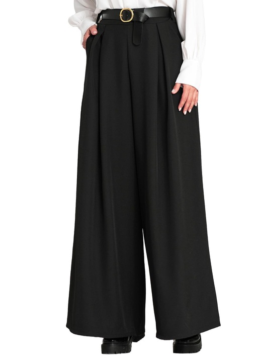 Női nadrág, Figl, elegáns, fekete, poliészter-elasztán, SM INTL