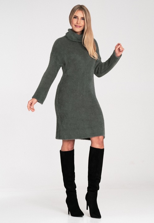 Rochie tricotata, Figl, nylon, verde, One Size INTL