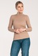 Bluza dama pe gat, Figl, Bumbac/Elastan, Bej