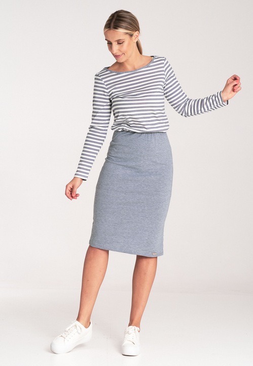 Rochie Figl, model M1057, dungi, gri, bumbac