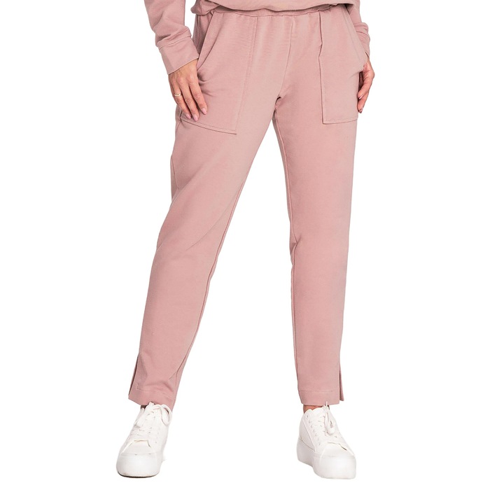 Дамски спортен панталон M1035, Figl, Памук, Тъмно розов