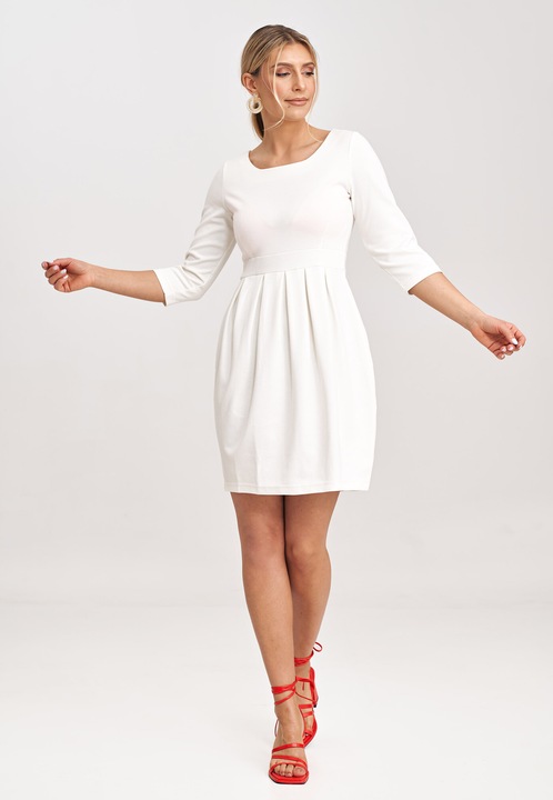 Rochie Figl, usor evazata, ecru, poliester