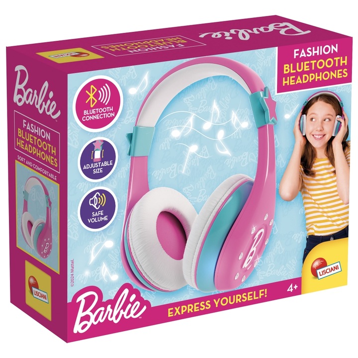 Gyerek fejhallgató, Lisciani, Bluetooth, Barbie