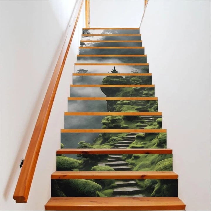 Dekoratív matrica belső lépcsőkhöz öntapadós, nagy felbontású nyomtatás méret 200 x 124 cm kód: AVX-STAIRS-19