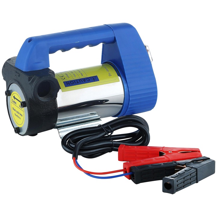 Pompa Electrica Transfer Ulei si Motorina pentru Masina Renew Force®, Motocicleta, Barca, Wurdan, Aspiratie cu Tuburi, 1-4 L/Min, Motor Cupru, 12V, 260W, 20 cm x 10 cm x 14 cm, Negru, Albastru SO-005