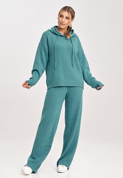 Set tricotat cu pantaloni, Figl, bleumarin, confortabil, elegant, One Size INTL