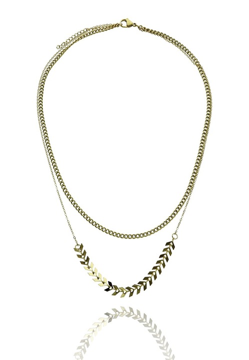 Colier din otel chirurgical placat cu aur FN99912