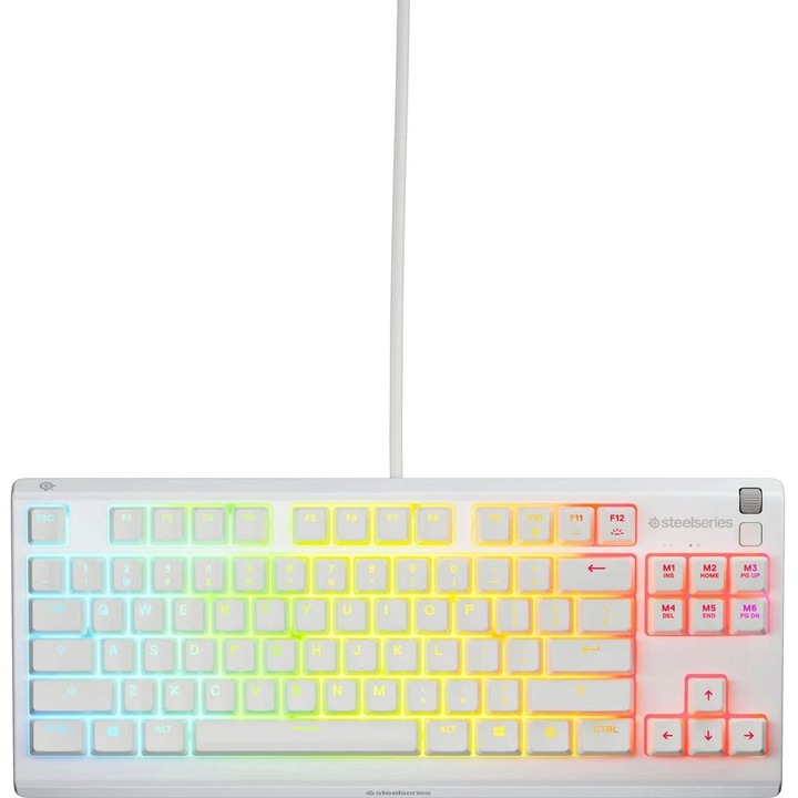 Геймърскa клавиатура SteelSeries Apex 3 TKL, Бял, USB
